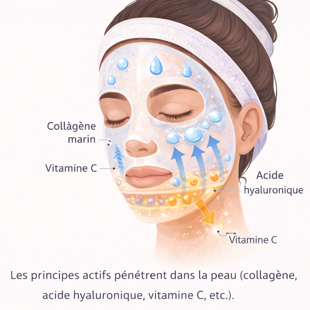 Masque visage au collagène